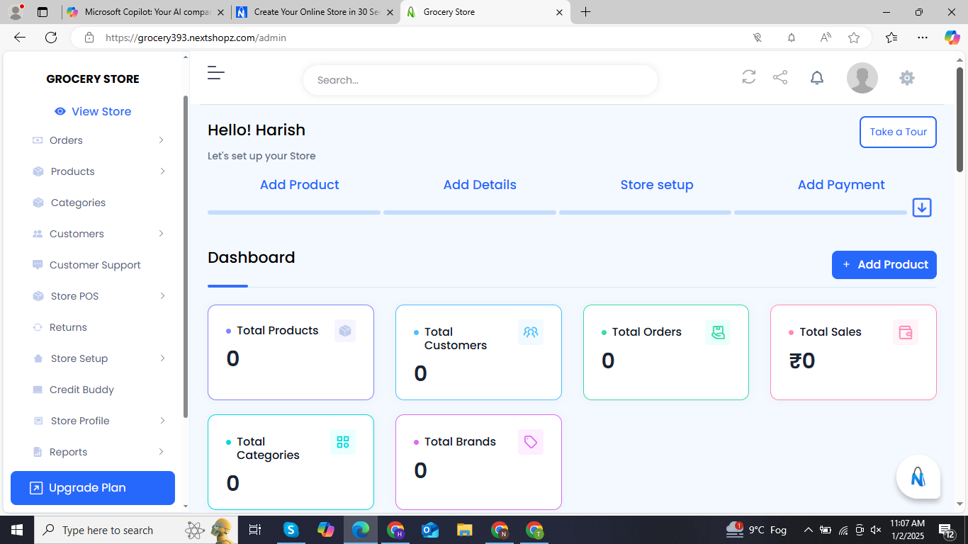 Nextshopz Dashboard