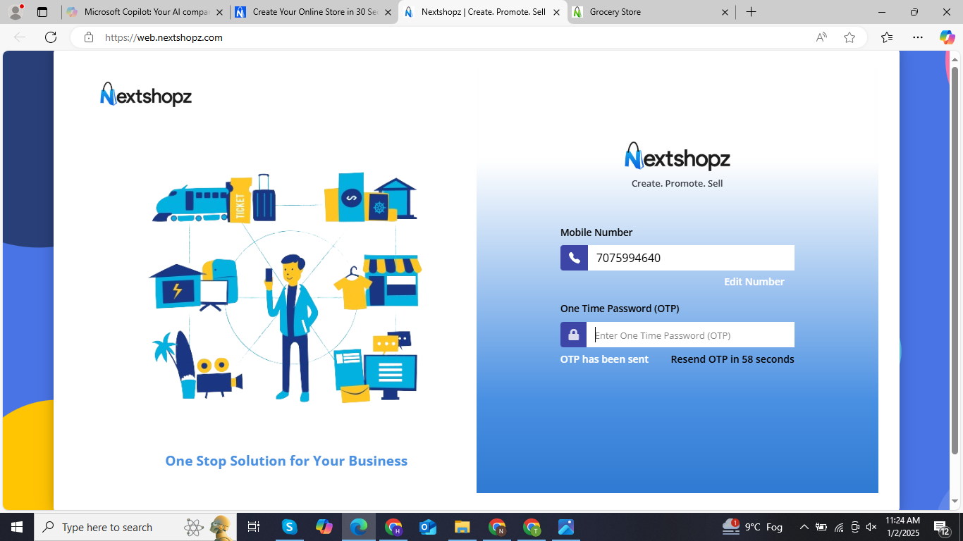 Nextshopz OTP